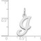 Sterling Silver Stamped Initial Letter I Charm Pendant Jewerly 20mm x 12mm